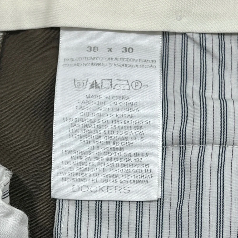 Dockers D2 Straight Fit Brown Khaki Pants Mens 38x30 Cotton Chino Trousers